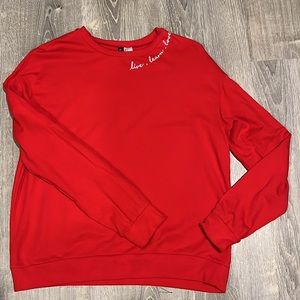 Red H&M Sweatshirt with embroidered detail